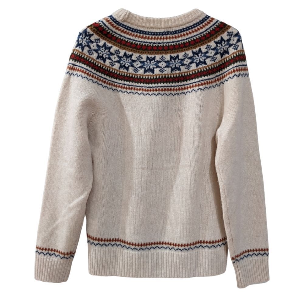 J. Crew Men's Yoked Nordic Fair Isle 100% Lambswool Crewneck Sweater Size M - Picture 3 of 7